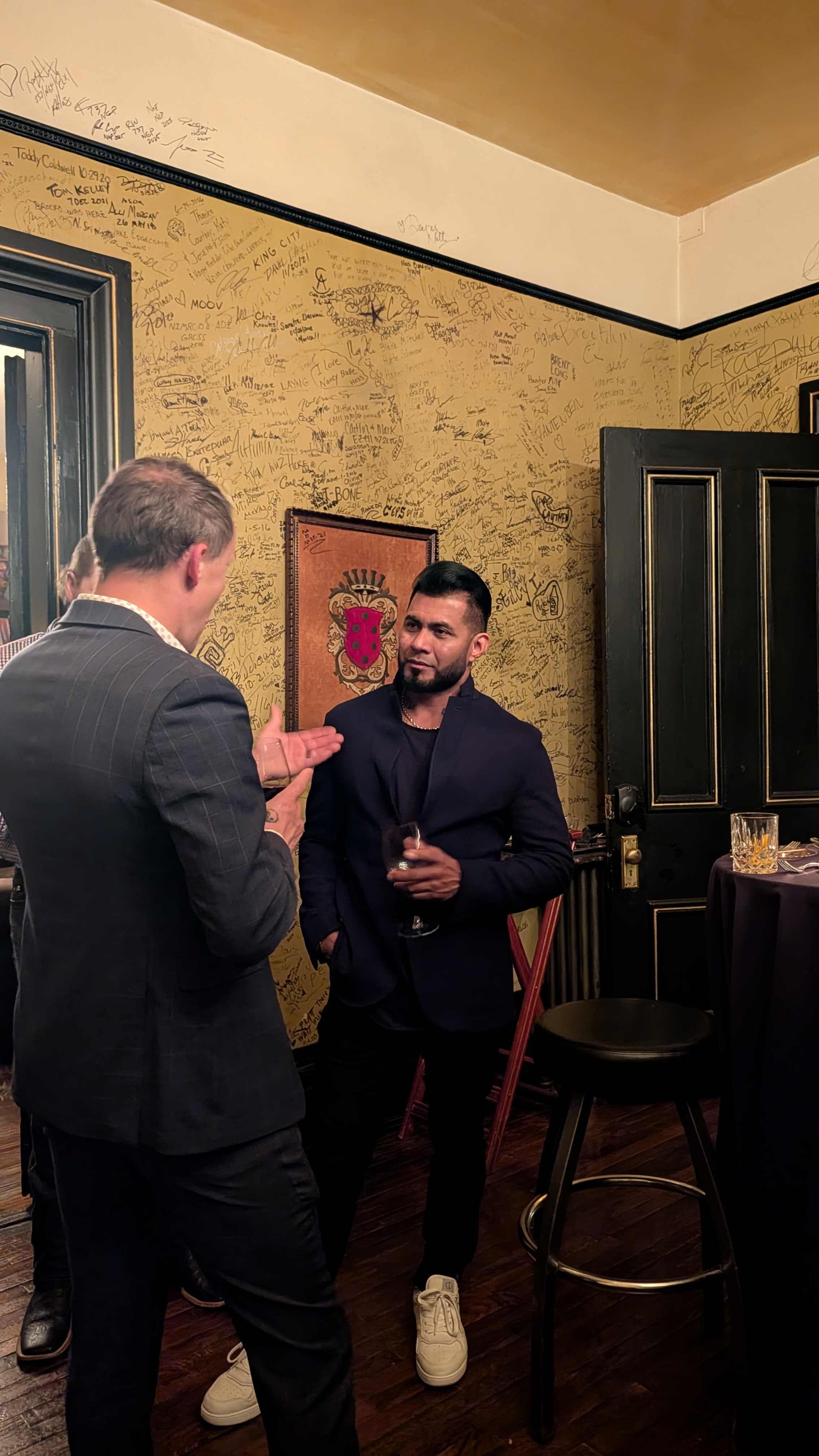 Two founders meeting for the first time