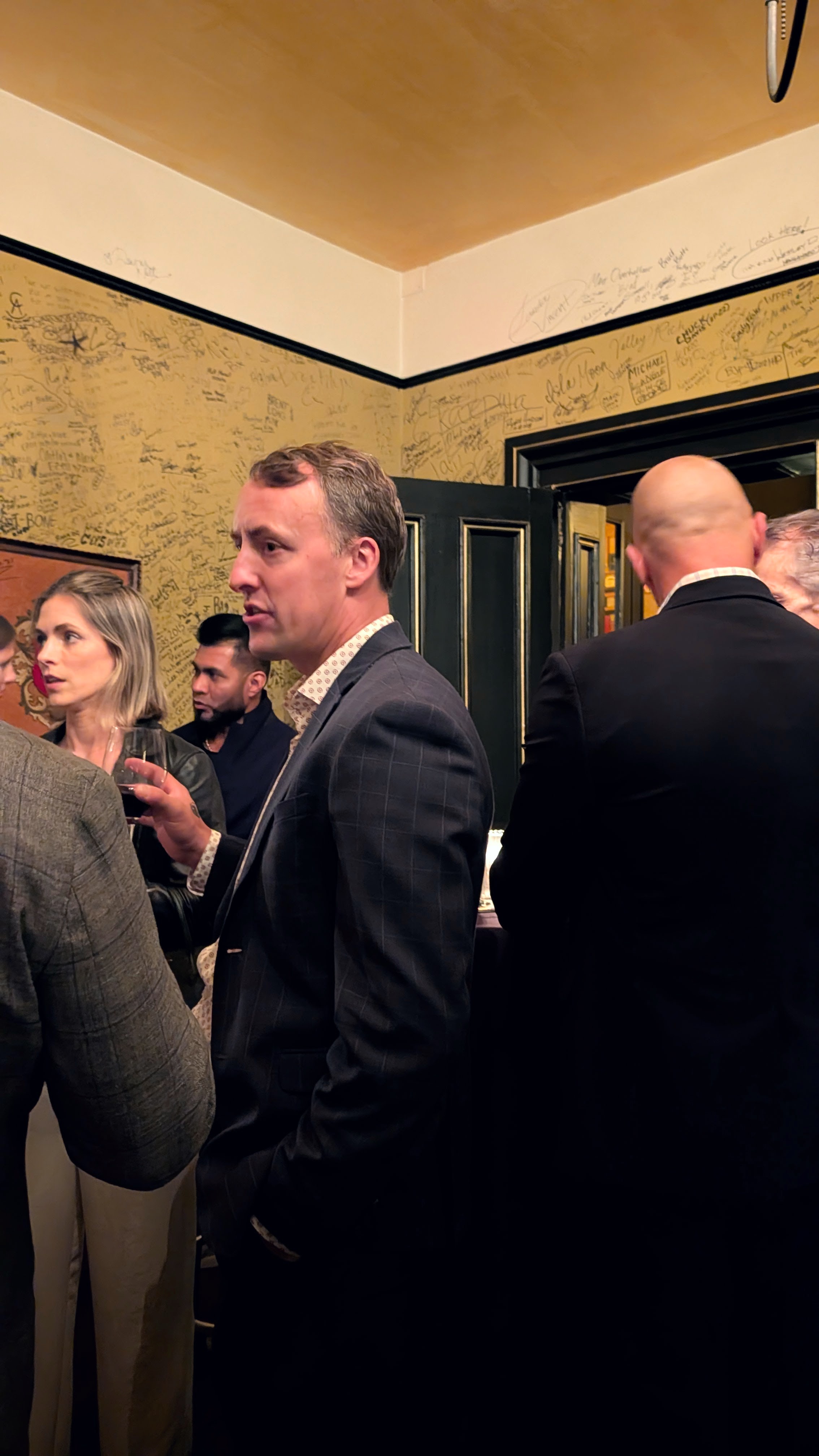 Founders in close conversation after the talk